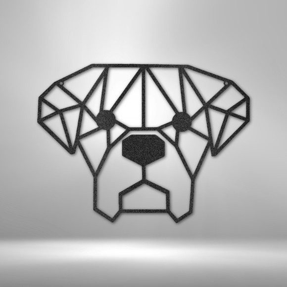 Geometric Dog Steel Sign Laser Cut Powder Coated Home & Office Metal Wall Decor